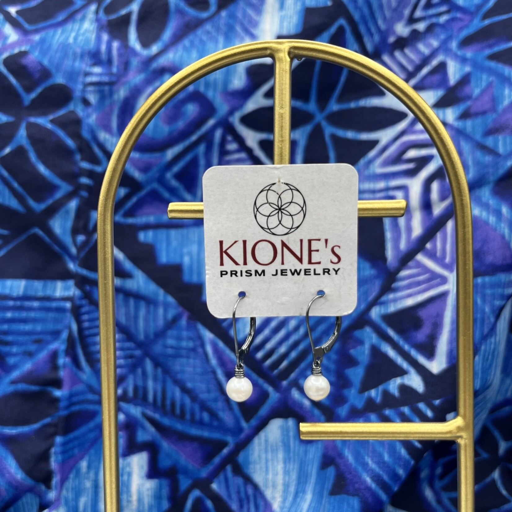 Kione’s Prism Jewelry Freshwater Pearl + Oxidized Sterling Silver Earrings