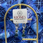Kione’s Prism Jewelry Emerald + Indicolite + 14kt Yellow GF Earrings