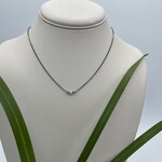 Kione’s Prism Jewelry Solitaire Pink Freshwater Pearl 4mm + Oxidized Sterling Silver Necklace