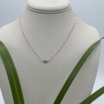 Kione’s Prism Jewelry Solitaire Amazonite 3mm + 14kt Rose GF Necklace
