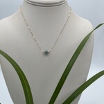 Kione’s Prism Jewelry Solitaire Apatite 6mm + 14kt Rose GF Necklace