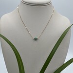 Kione’s Prism Jewelry Solitaire Turquoise 6mm + 14kt Rose GF Necklace
