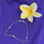 Kione’s Prism Jewelry White Freshwater Pearl + Sterling Silver Anklet