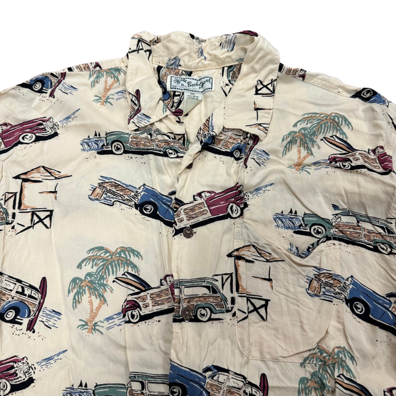 Mission Zero ReLoved Men's Aloha Shirt - Beck Sport - Woodies Surf - XXL