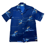 Mission Zero Men’s Vintage Aloha Shirt- Small - Mark Raysten - Blue Cranes