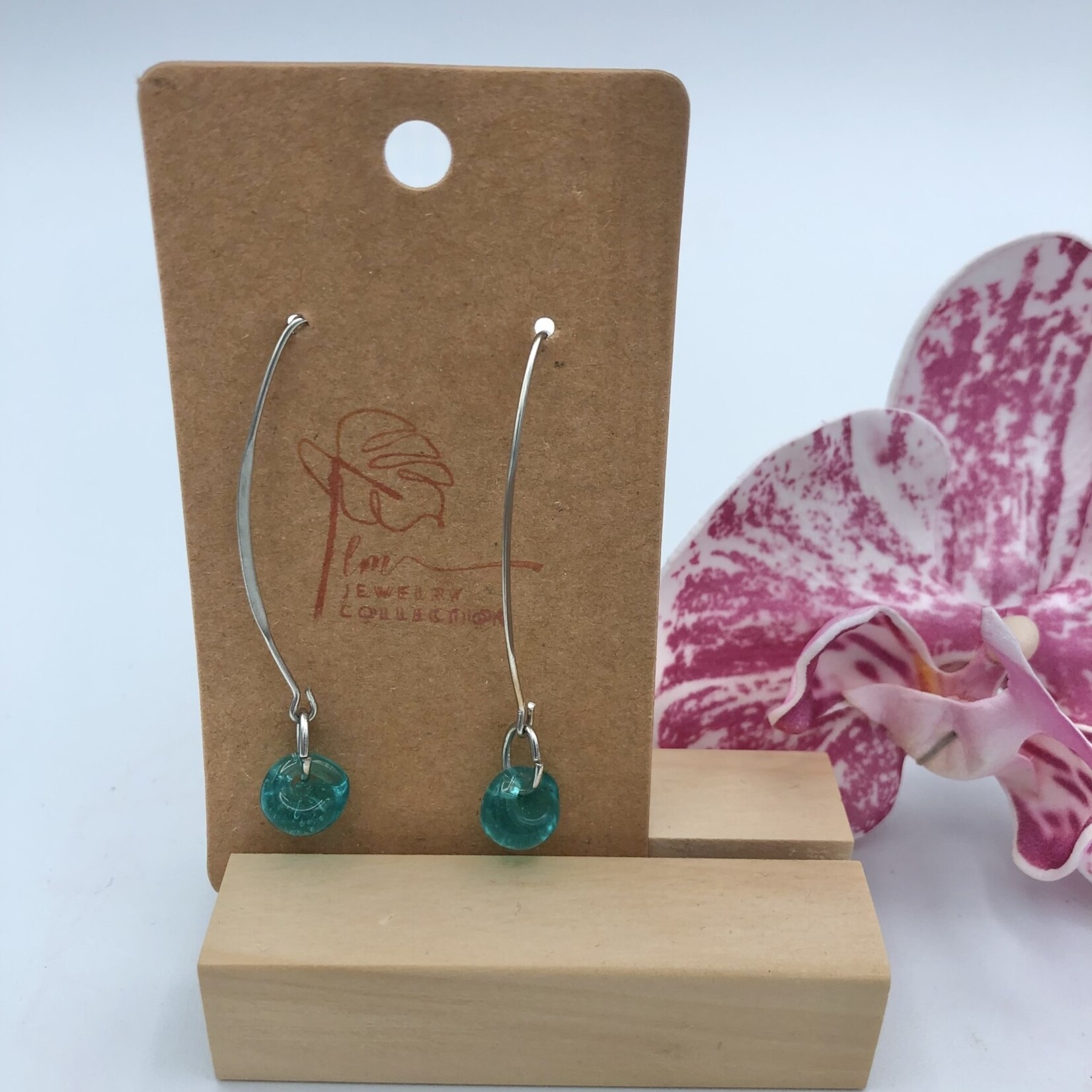 Little McKfarm Summer Breeze Glass Sterling Silver Earrings