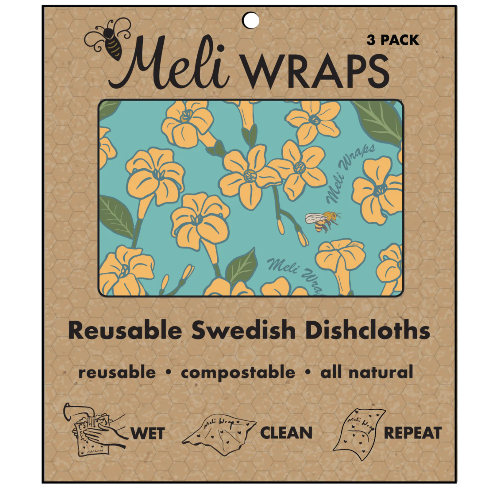 Sugar Skull Meli Swedish Dishcloths (3-Pack)