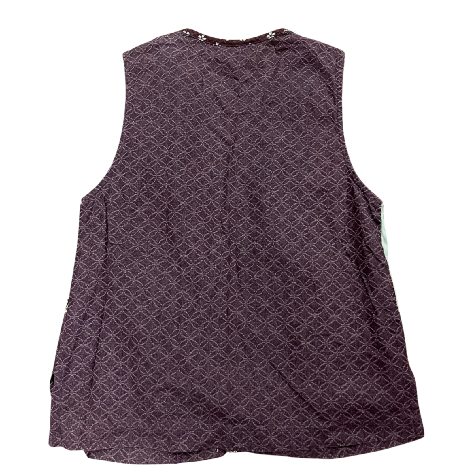 Mission Zero Women's Vintage Vest - Naturally Petite - Maroon Taupe Crane Print Small