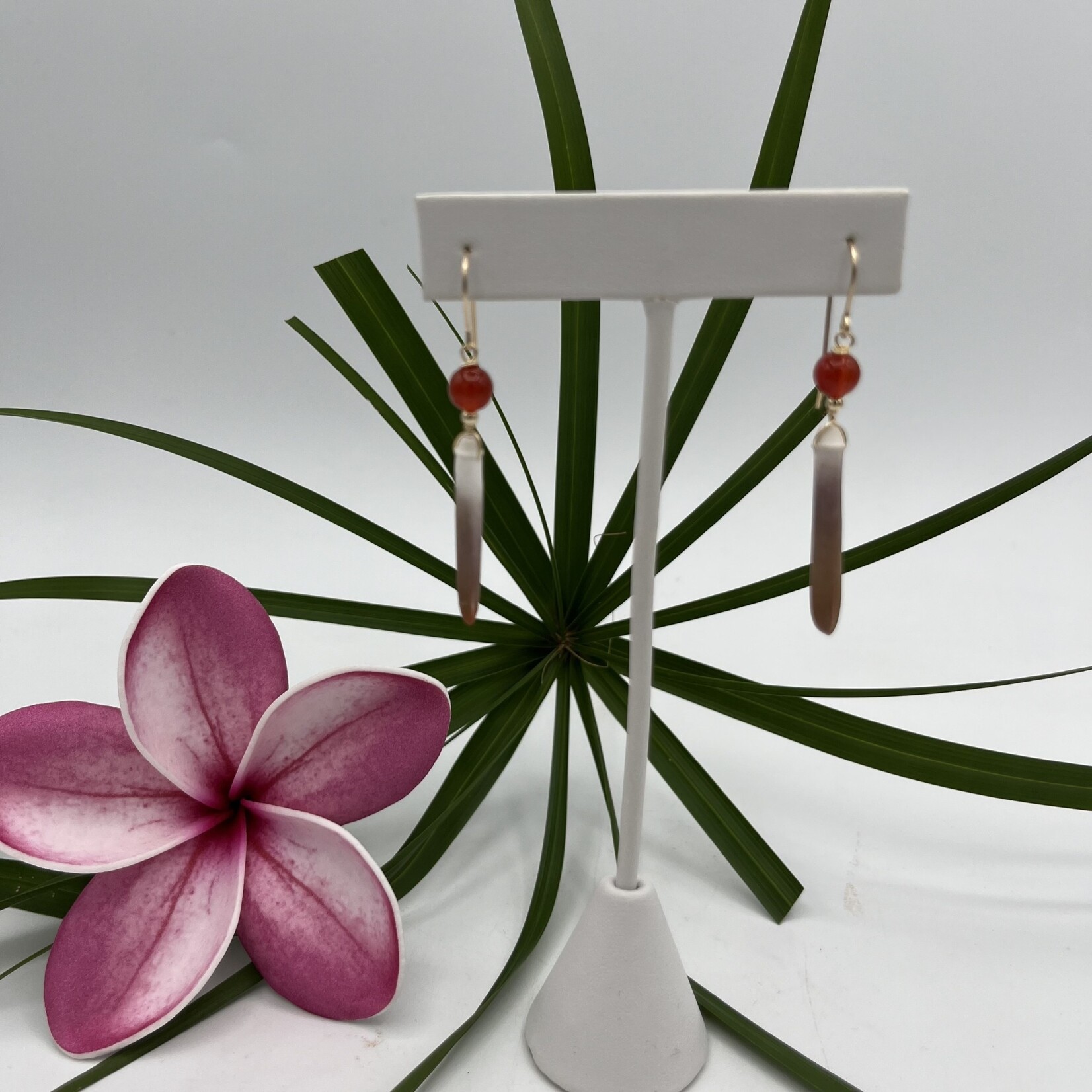 Shell Of A Life Carnelian Bead + Wana Stick Earrings