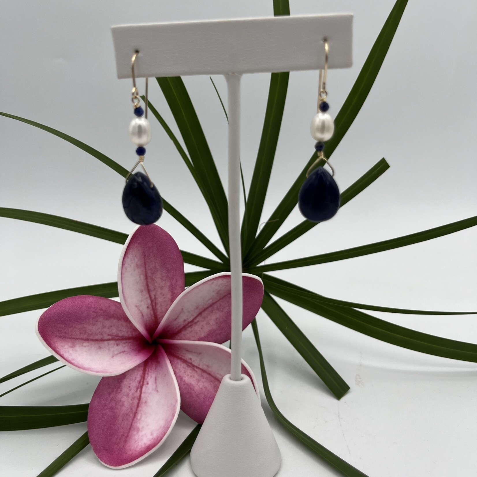 Shell Of A Life Lapis Lazuli + Freshwater Pearl Earrings