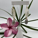 Shell Of A Life Lynx Cowrie Shell + Rutilated Quartz Earrings