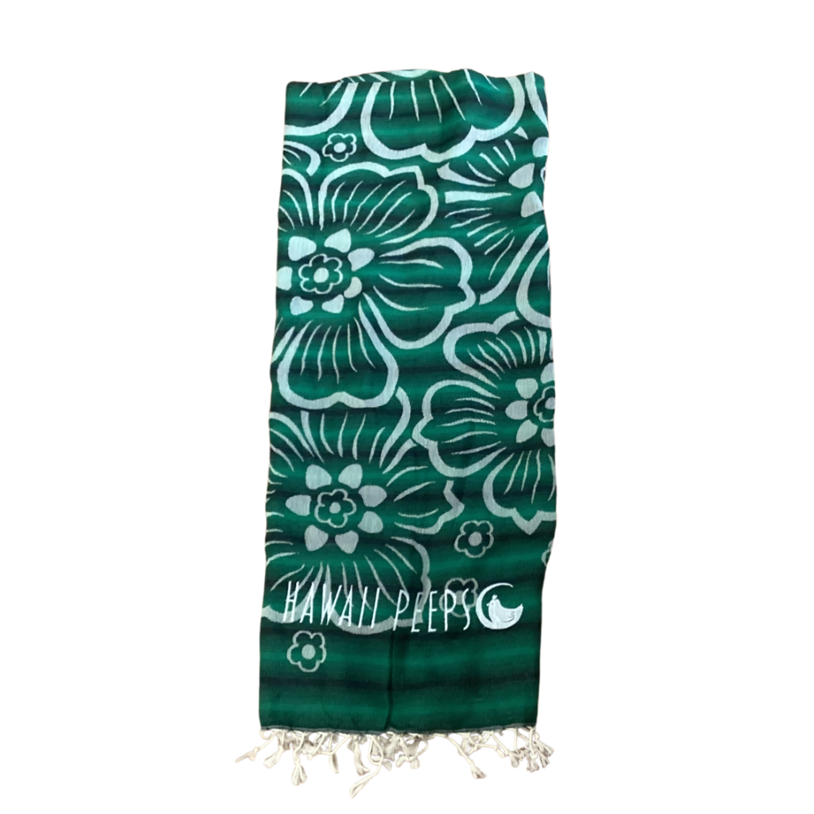 Hawaii Peeps Green Flower Power  - Hawaii Peeps Turkish Beach Towel