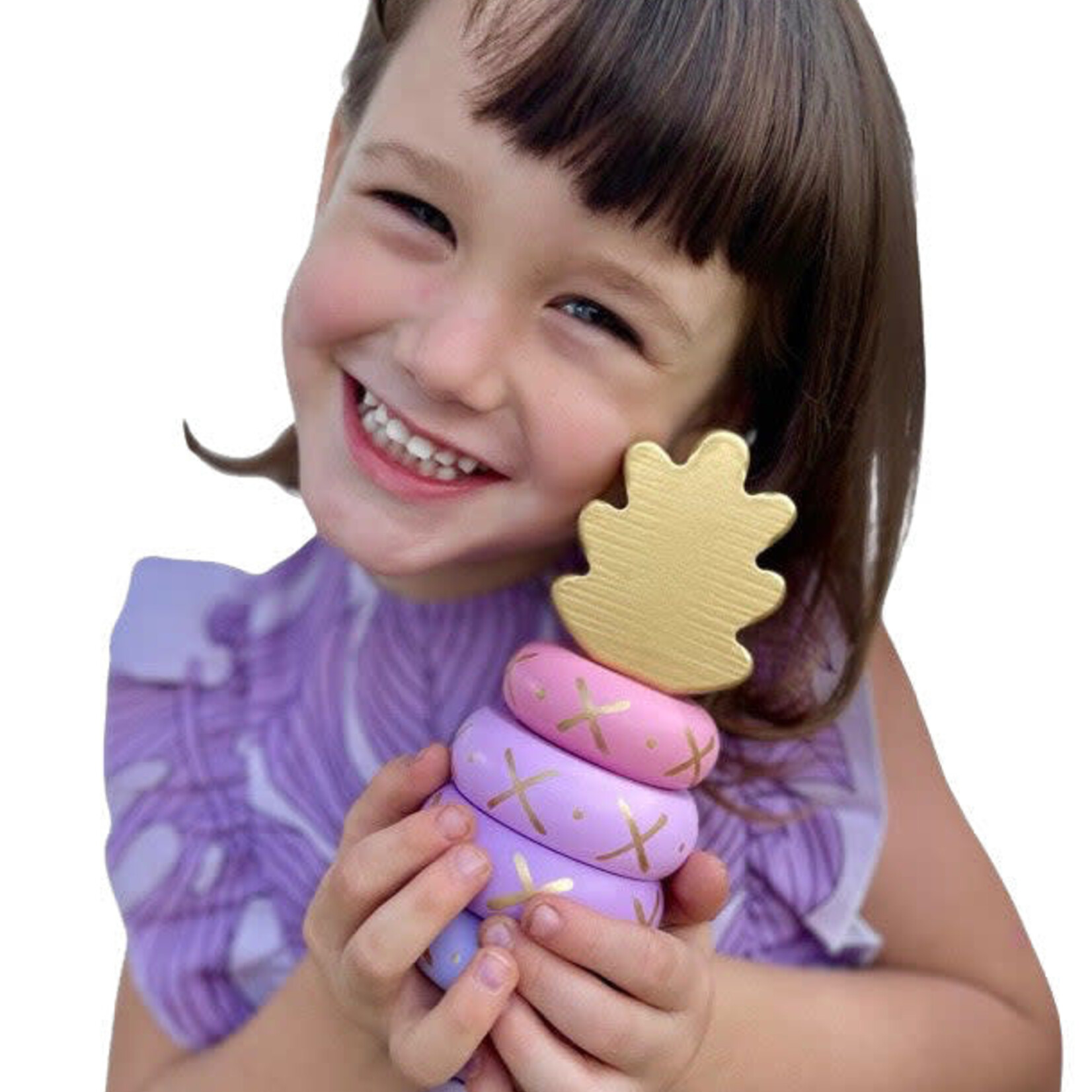 Sugar Skull Keiki Kaukau - Pink Pineapple Stacking Toy
