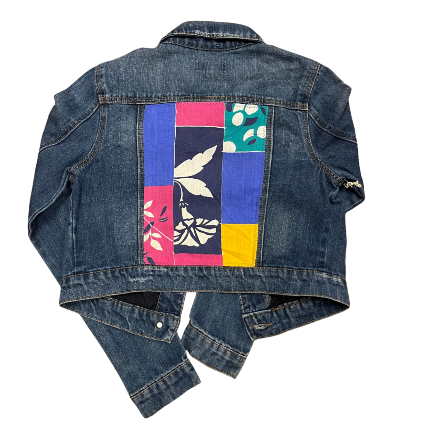 The HK Experience Upcycled Denim Jacket - Color Block - Medium