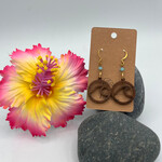 Little McKfarm Wave Wood w/ Aquamarine GP Earrings