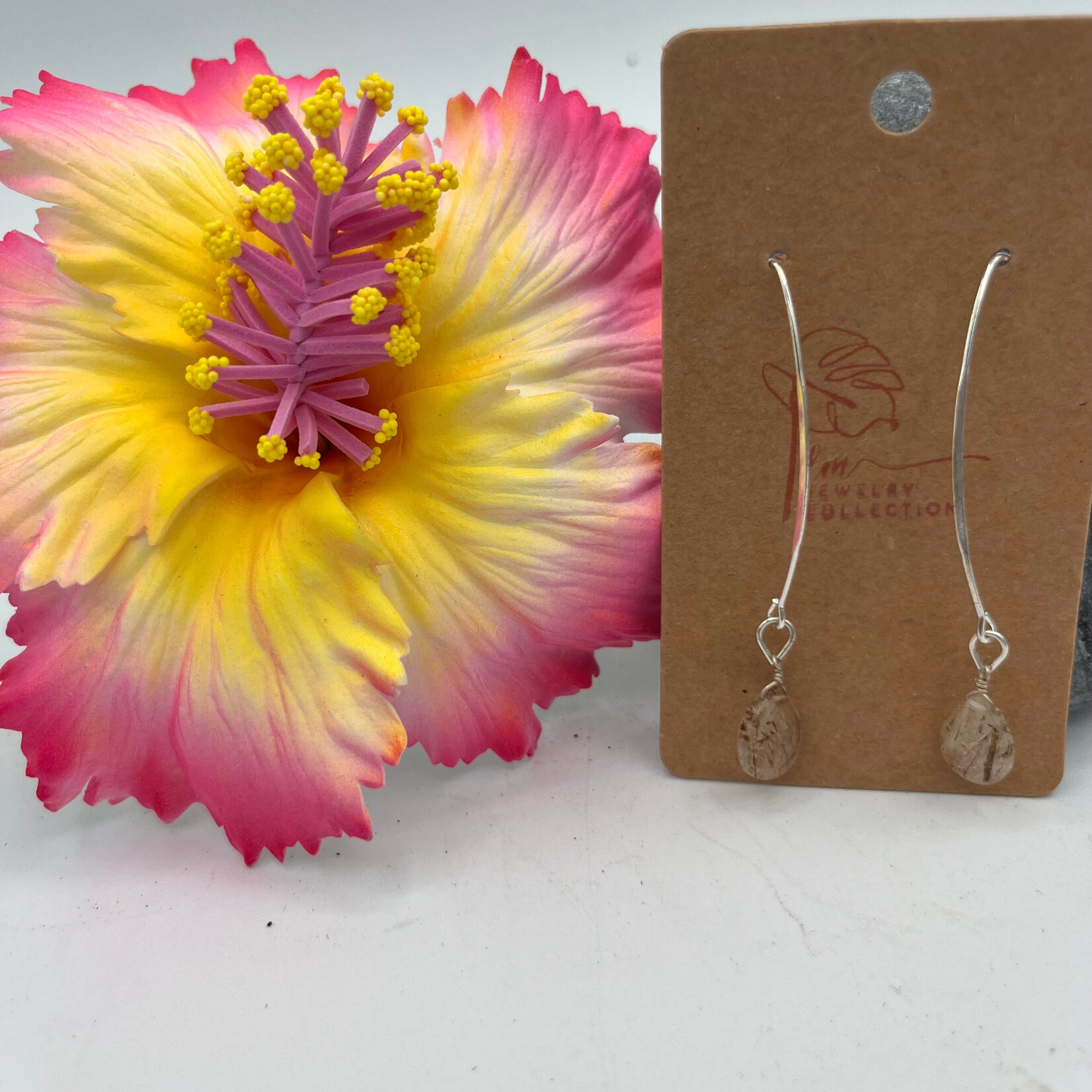 Little McKfarm Rutilated Quartz w/ SP Horse Eye Earrings