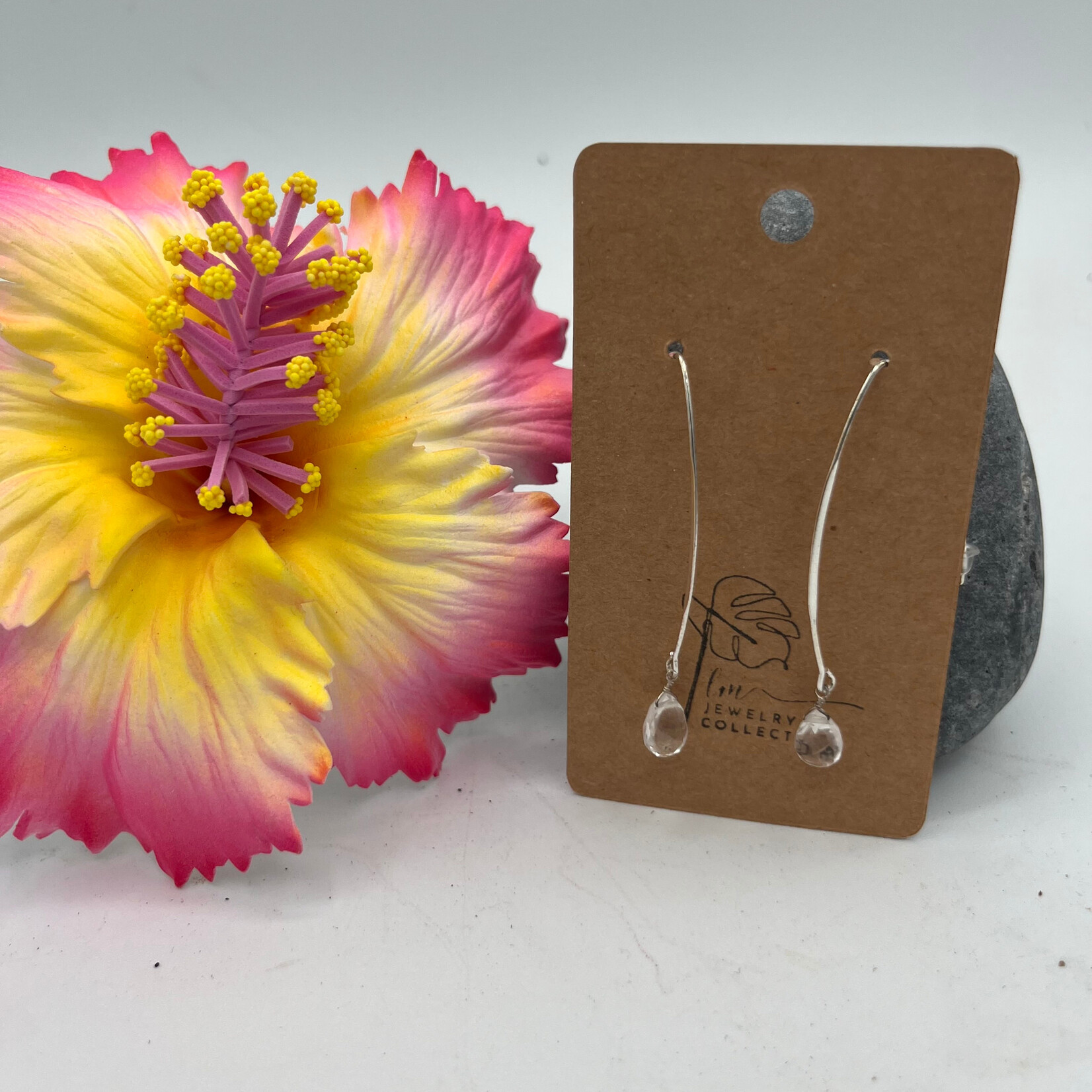 Little McKfarm Clear Crystal Quartz SP Horse Eye Earrings