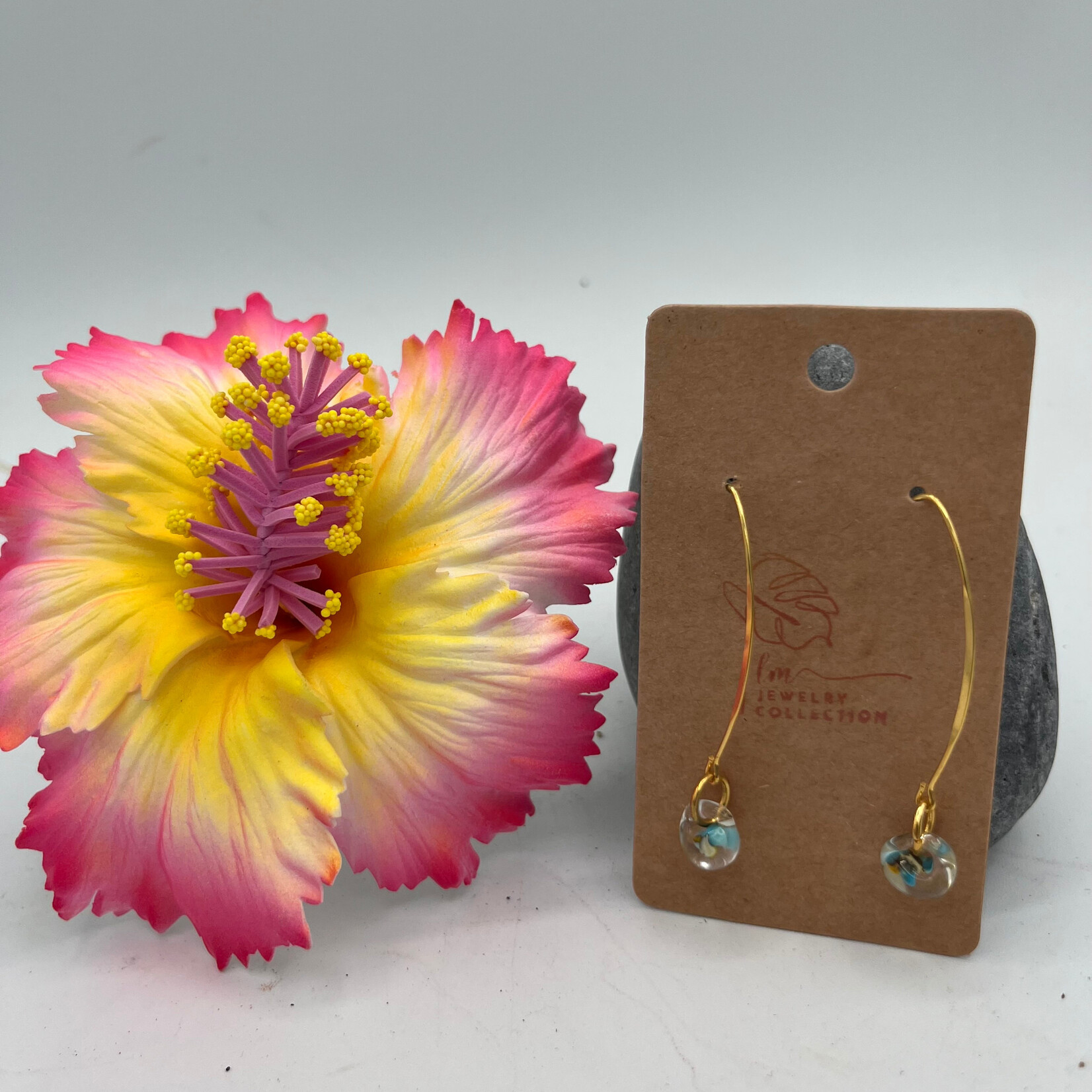 Little McKfarm Glass Bead w/ GP Horse Eye Earrings
