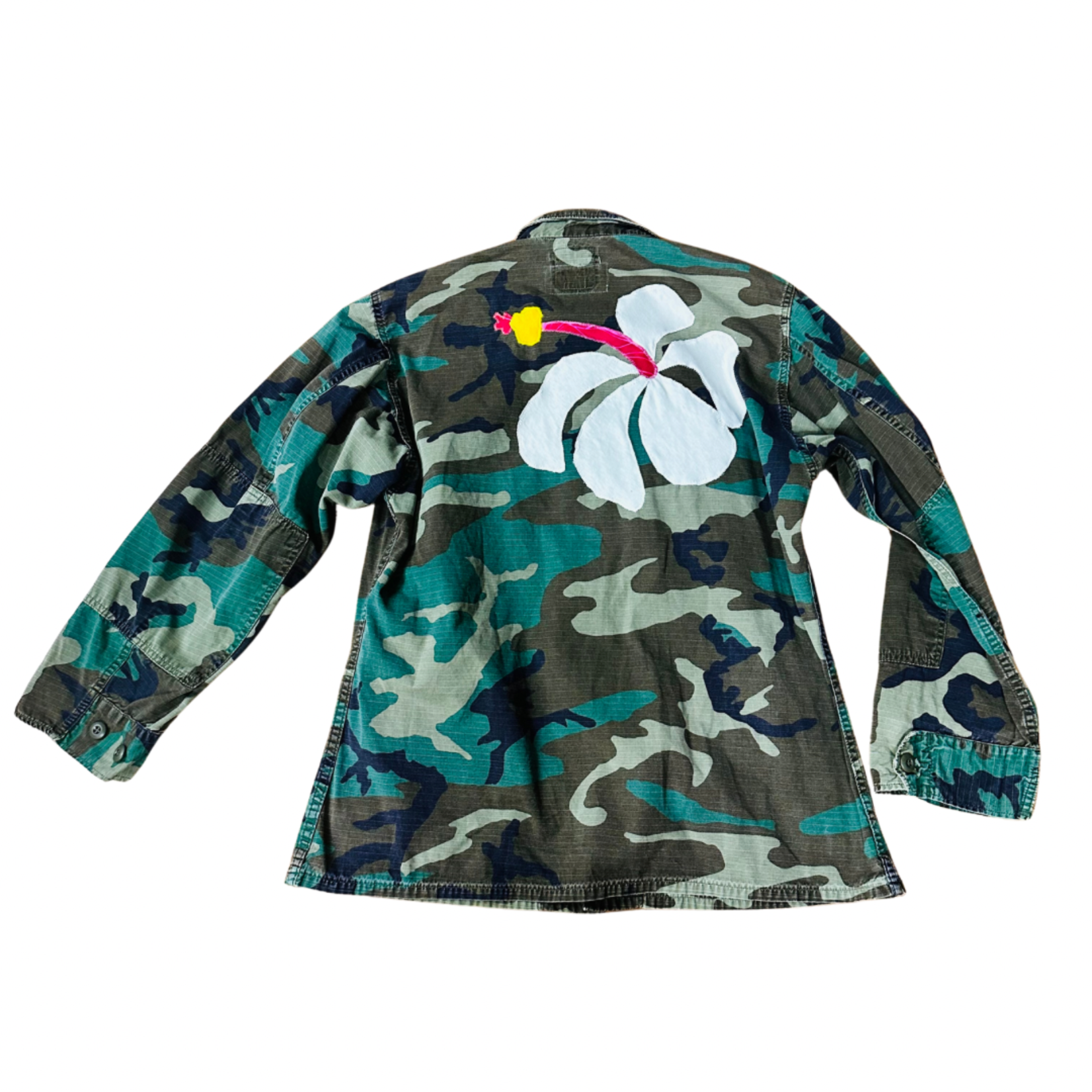 The HK Experience Upcycled Camo Jacket - Kokiʻo Keʻo Keʻo Size M