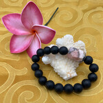 Shell Of A Life Matt Onyx & Rhodochrosite Beaded Bracelet