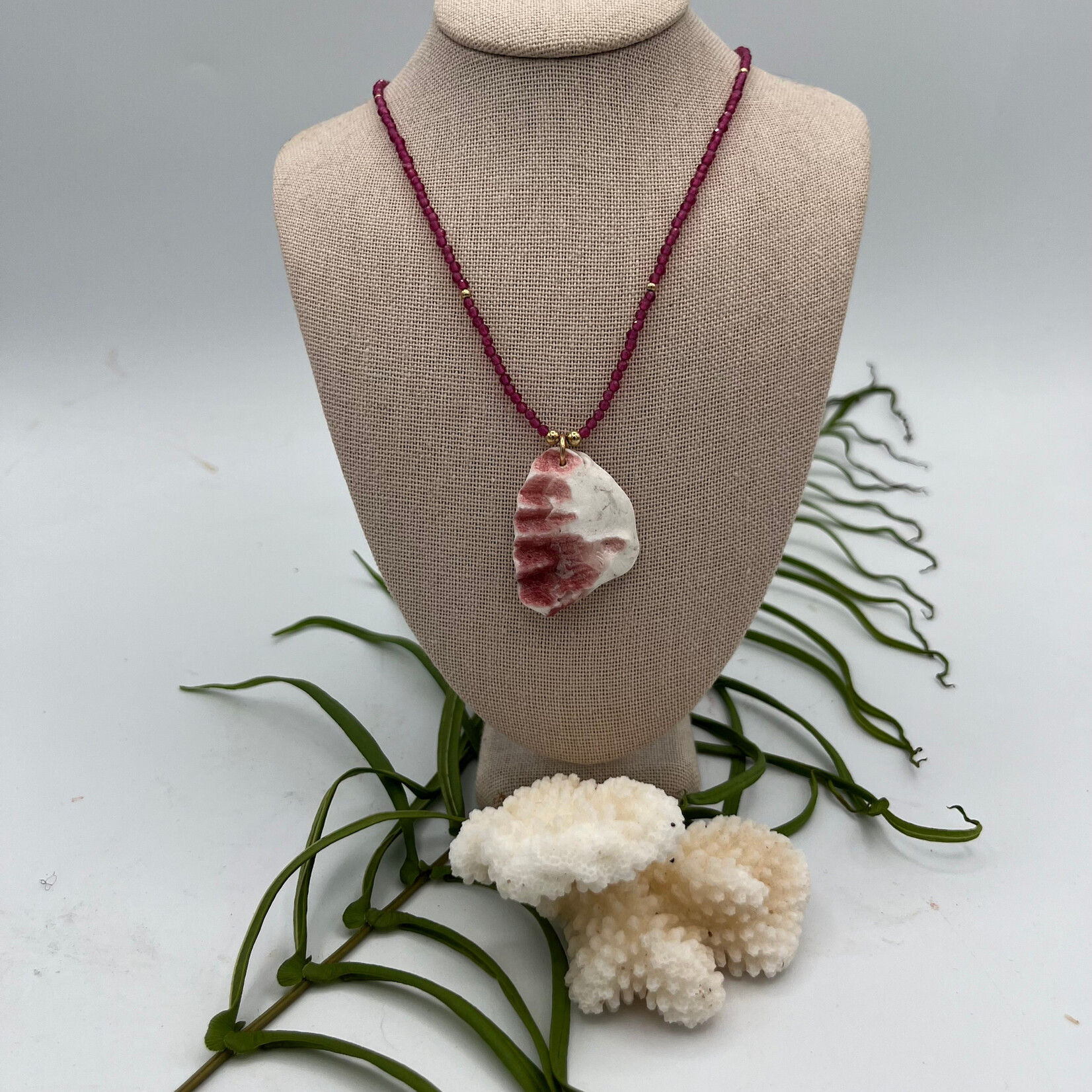 Shell Of A Life Coral Pink Shell + Pink Quartz Necklace