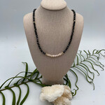 Shell Of A Life Pink FW Pearls + Sapphire Bead Necklace