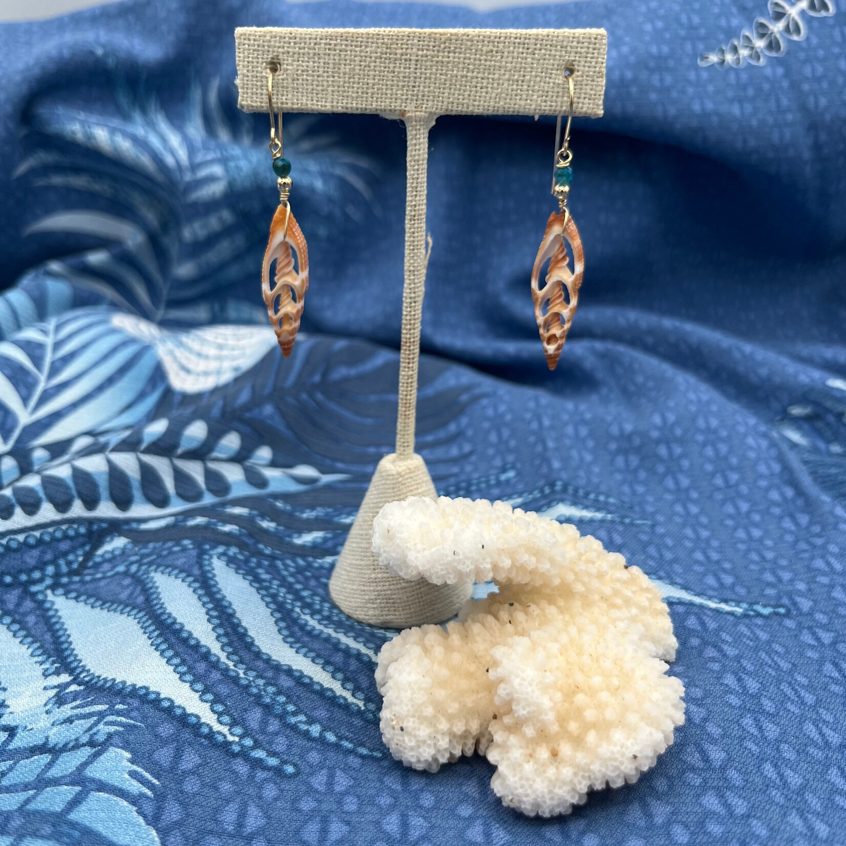 Shell Of A Life Triton Shell + Emerald GP Earrings