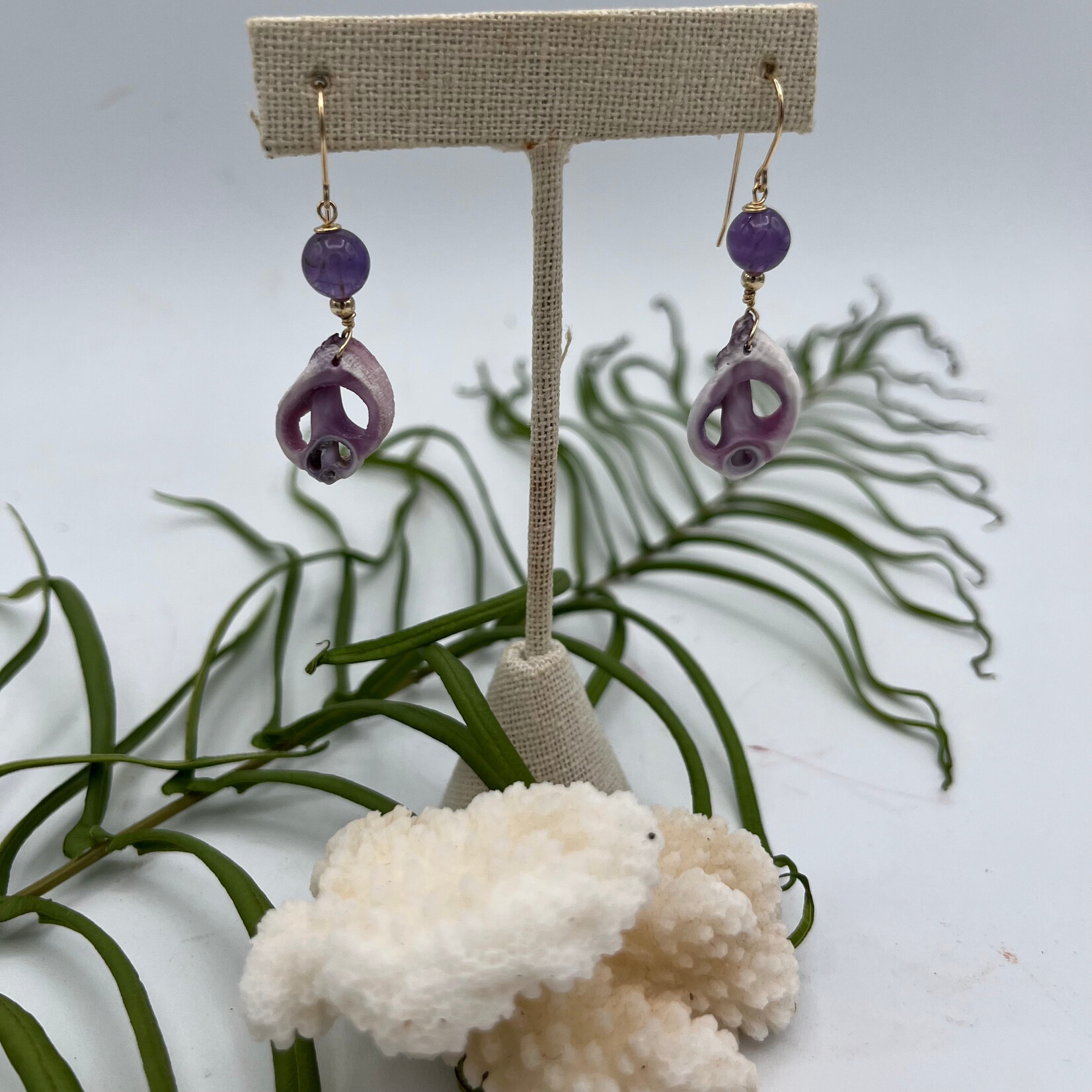 Shell Of A Life Amethyst + Purple Half Shell Earrings