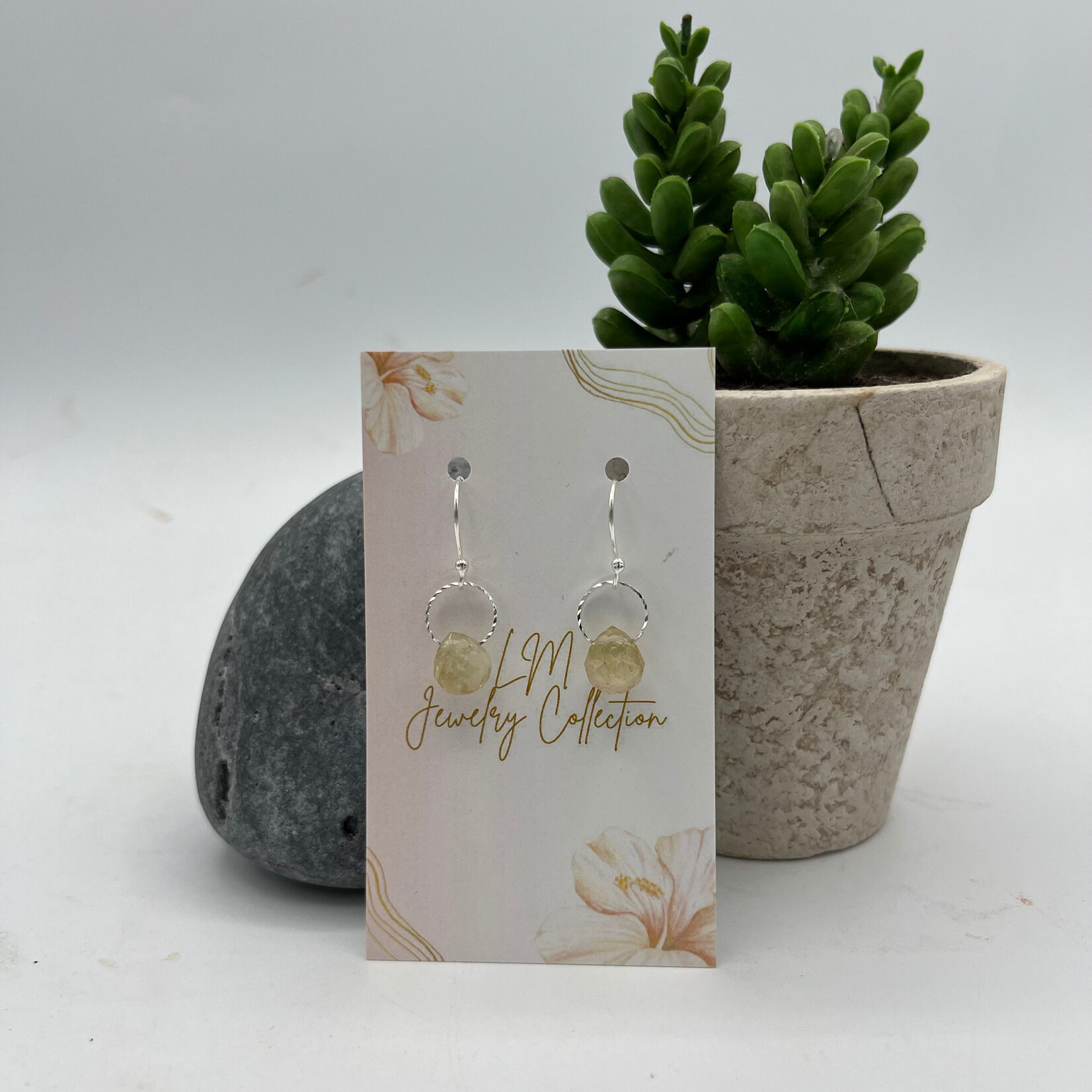 Little McKfarm Citrine Teardrop SS/SP Earrings