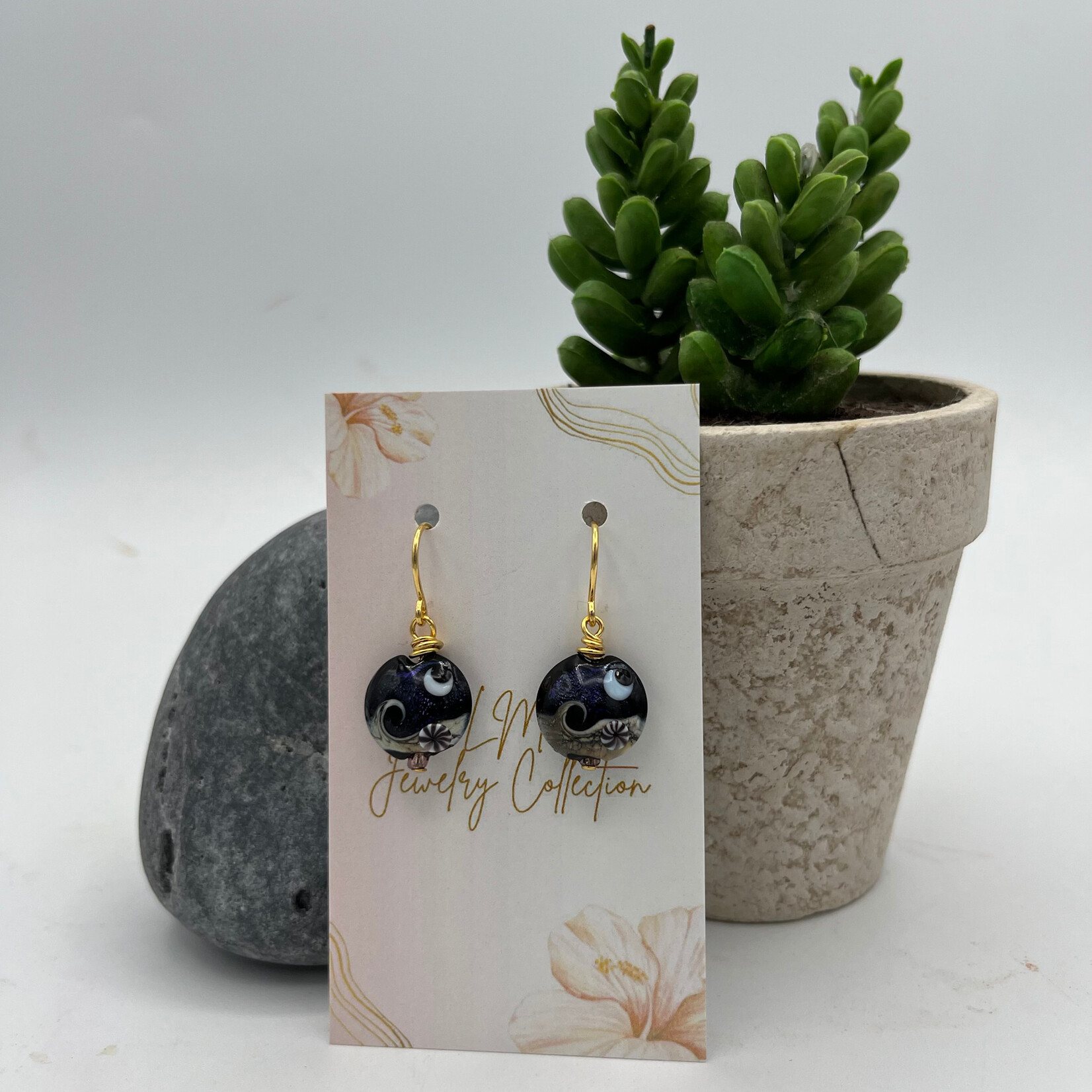 Little McKfarm Night Skies Lapwork GP Earrings