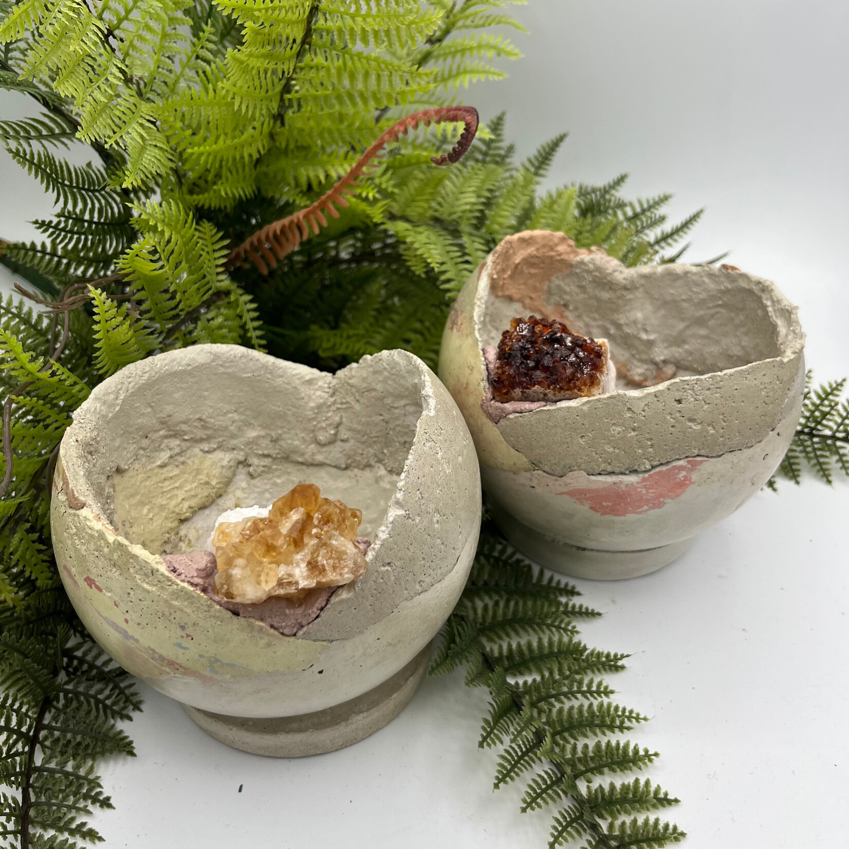 Little McKfarm 2pc Citrine Crystal Medium Planter - Each Unique