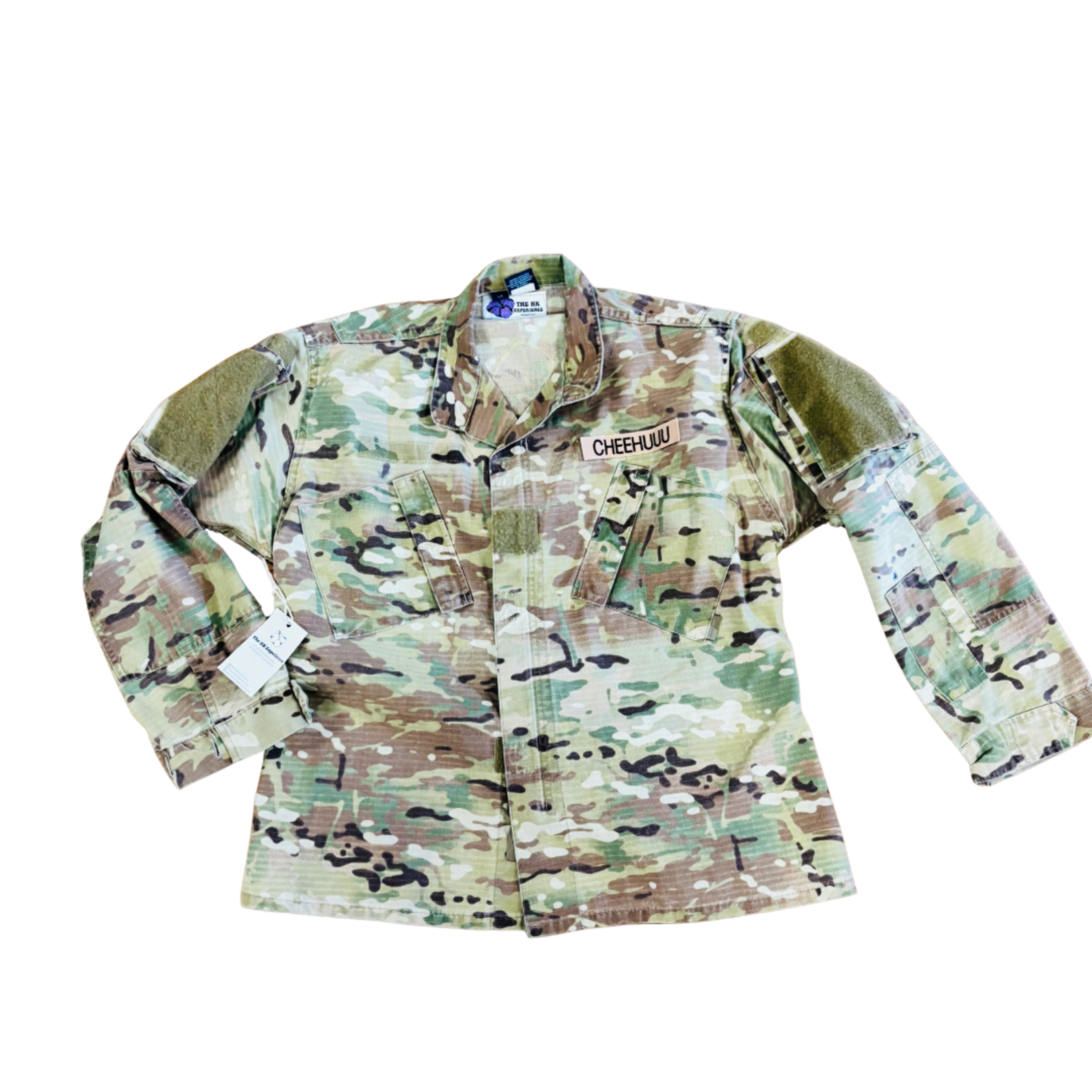 The HK Experience Upcycled Camo Jacket - Puakenikeni - L