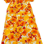 Mission Zero Women’s Vintage Dress - Made in Hawaii - Orange Hibiscus - Sz. 16 (M)