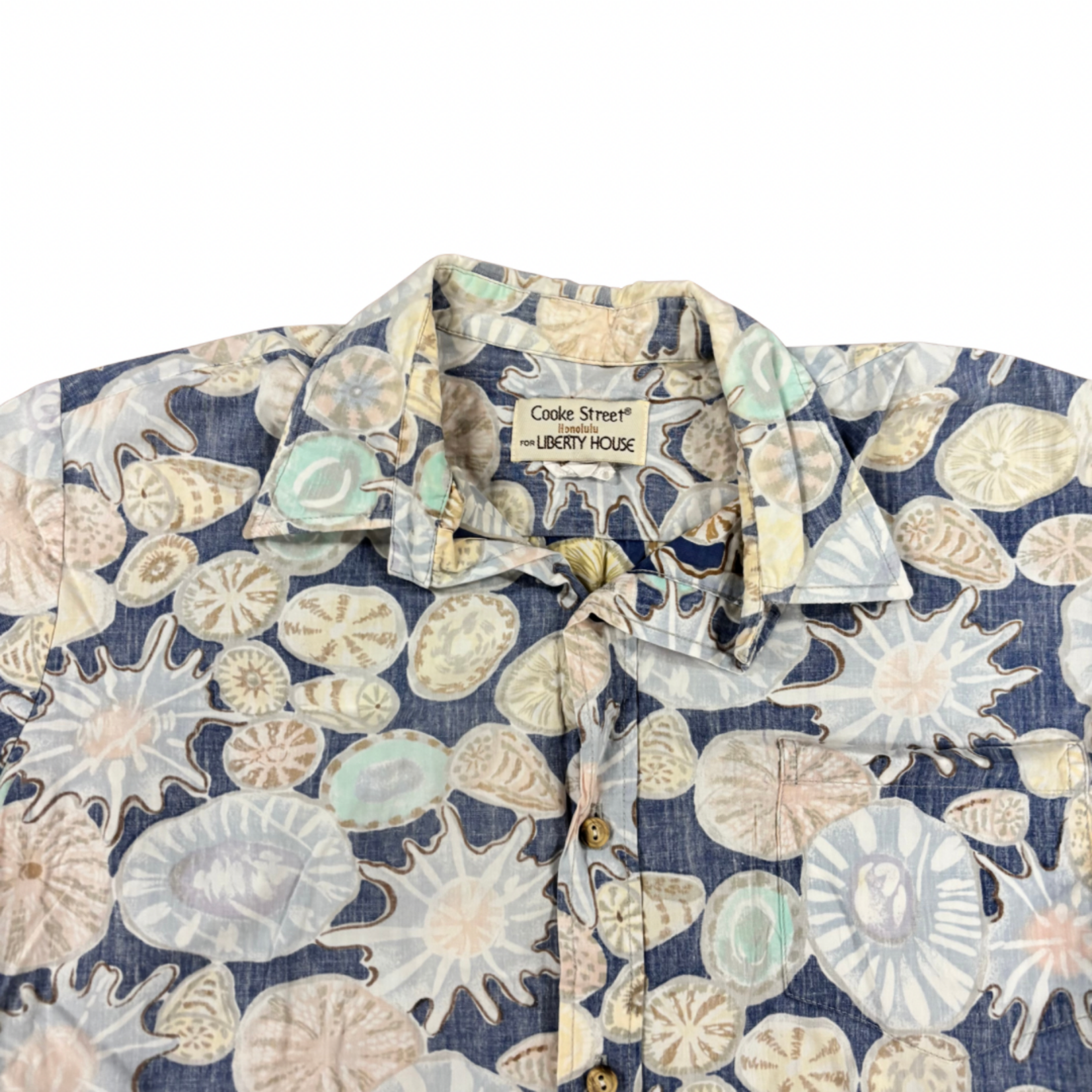 Mission Zero Men's Vintage Aloha Shirt - Liberty House - M - Shells