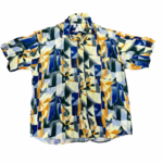 Mission Zero Men’s Vintage Shirt 100% silk XL Abstract
