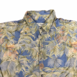Mission Zero ReLoved Men’s Aloha Shirt Tori Richard XL - palm leaves with mother of pearl buttons