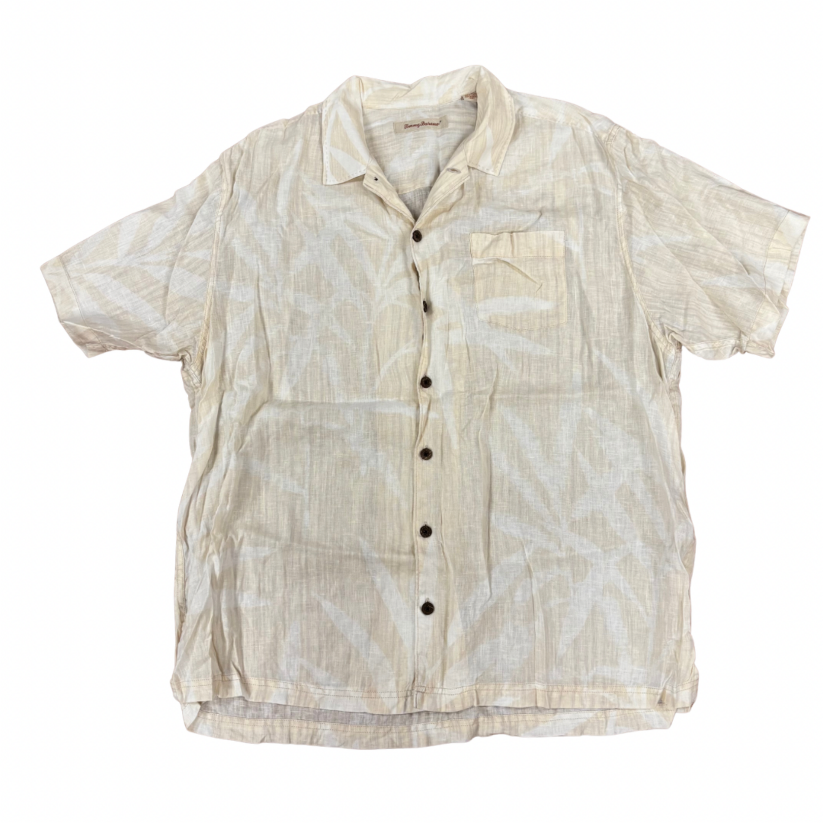 Mission Zero Men’s Aloha Shirt Tommy Bahama XL - 100% linen palm leaf