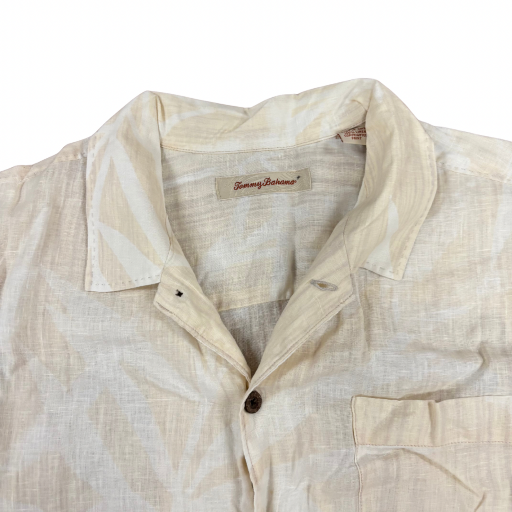 Mission Zero Men’s Aloha Shirt Tommy Bahama XL - 100% linen palm leaf