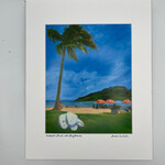 Susan Carlisle Kalapaki I Beach with Surfboards 11” x 14”