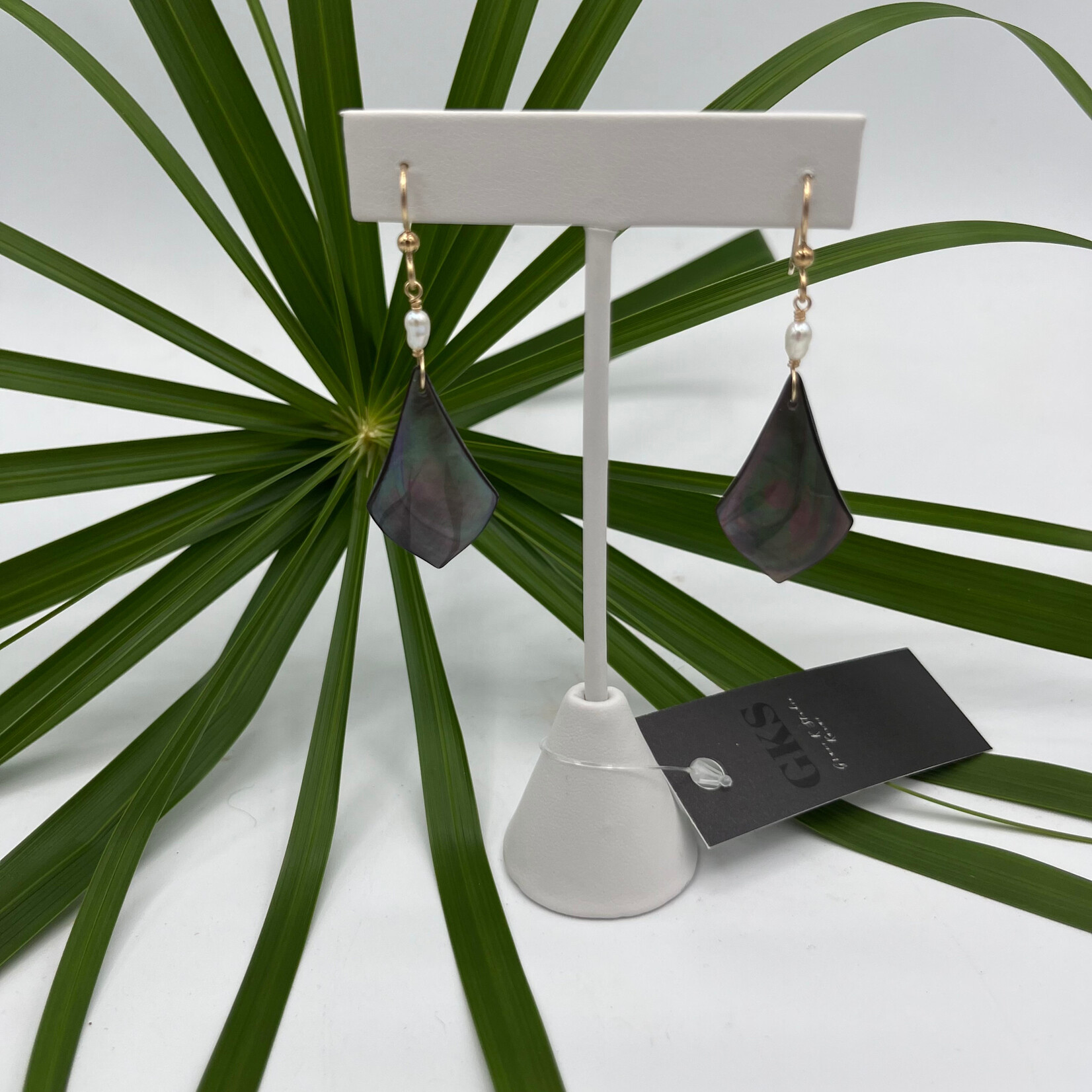 GKS - Grace K Studio GKS Mother of Pearl Drop + FW Pearl Accent Earrings GF