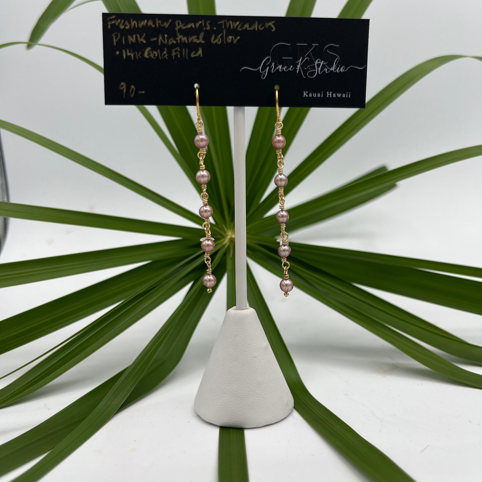 Shell Of A Life GKS Pink FW Edison Pearl 4mm Earrings - Natural Color - 14k GF