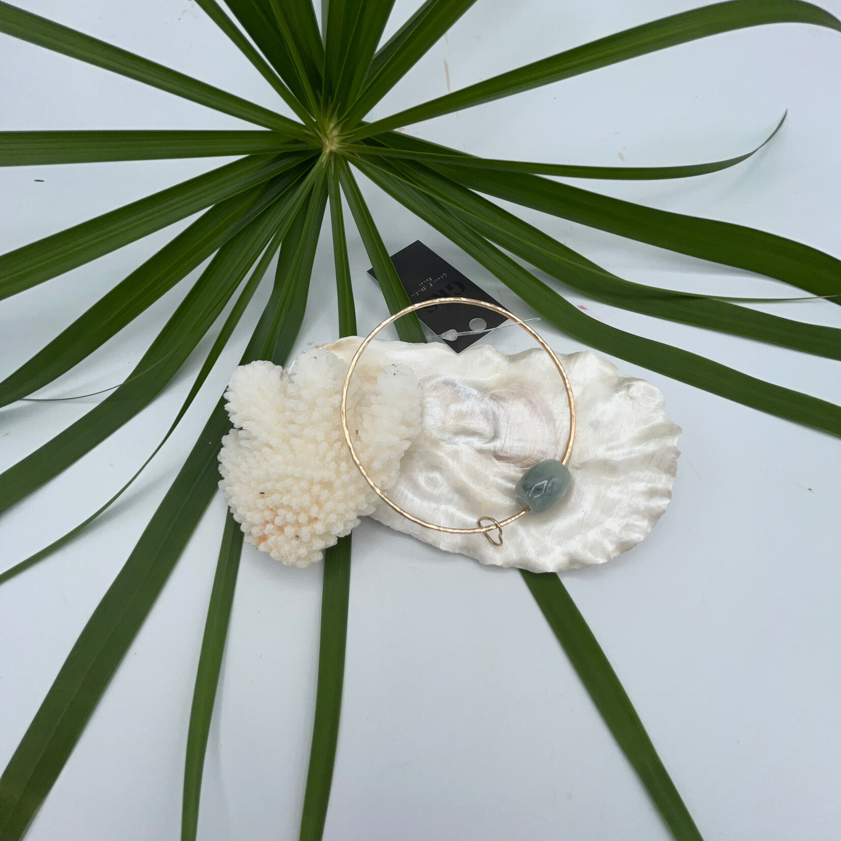 Shell Of A Life GKS Jade + Heart Charm Bangle GF - Size 8