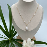 Shell Of A Life GKS Freshwater Baroque Pearl + FW Pearl Stations Necklace GF - 18”