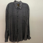 Mission Zero Men’s Vintage Aloha Shirt- XL - Bruno B- 100% Silk Long sleeve Eye of the Beholder