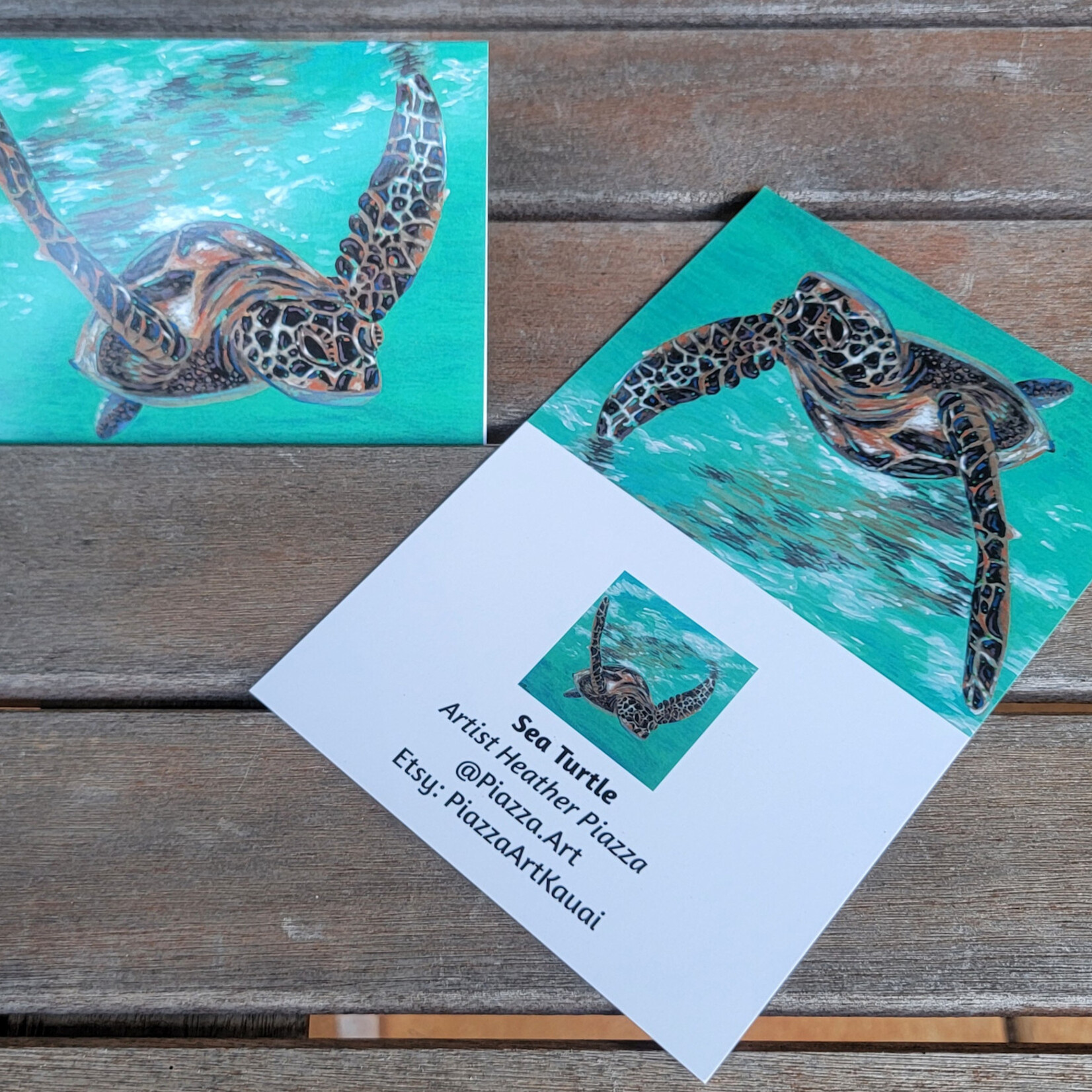 Piazza Art Sea Turtle - Piazza Art Card 4 1/2" x 5 1/2"