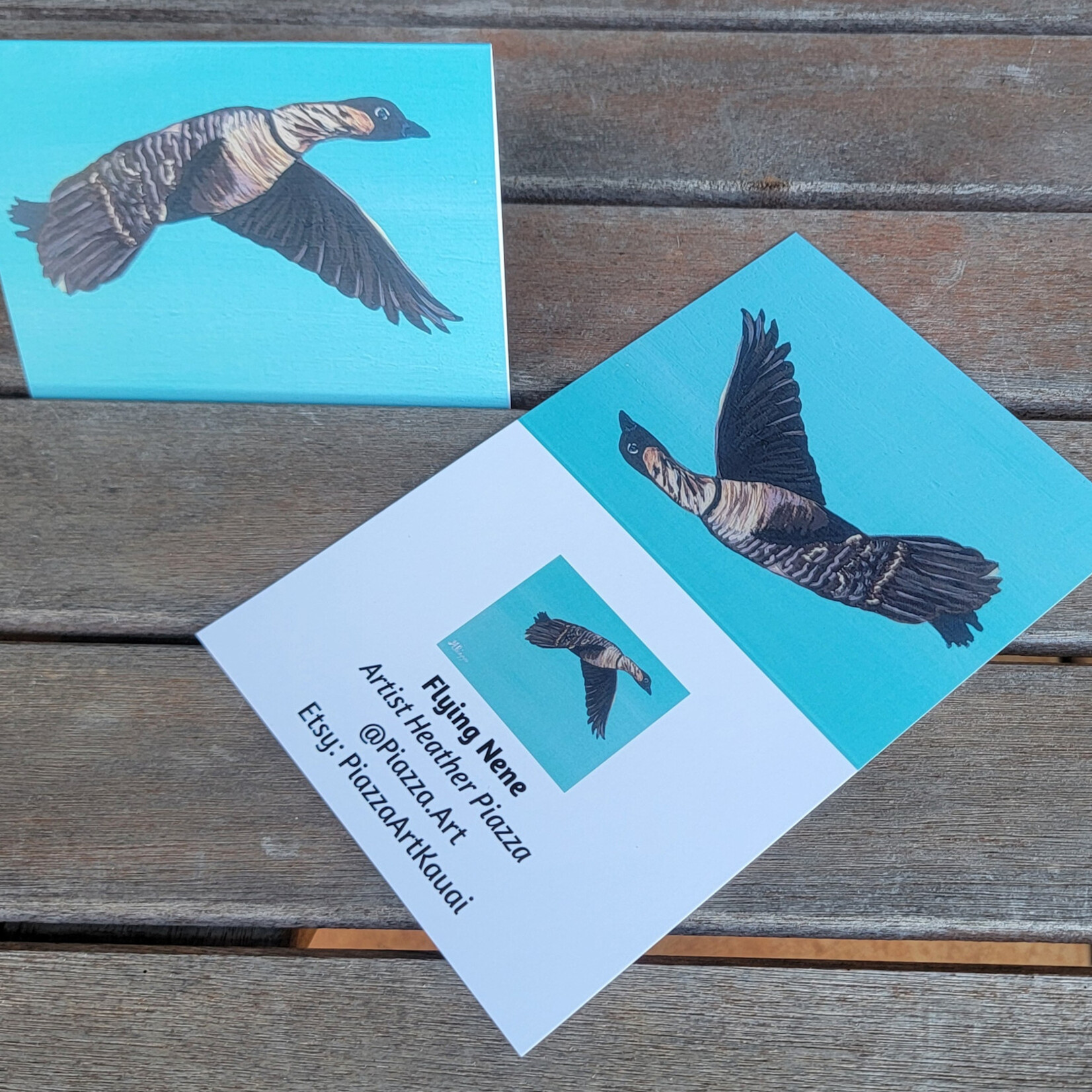 Piazza Art Flying Nene @Piazza.Art Card 4 1/2" x 5 1/2"