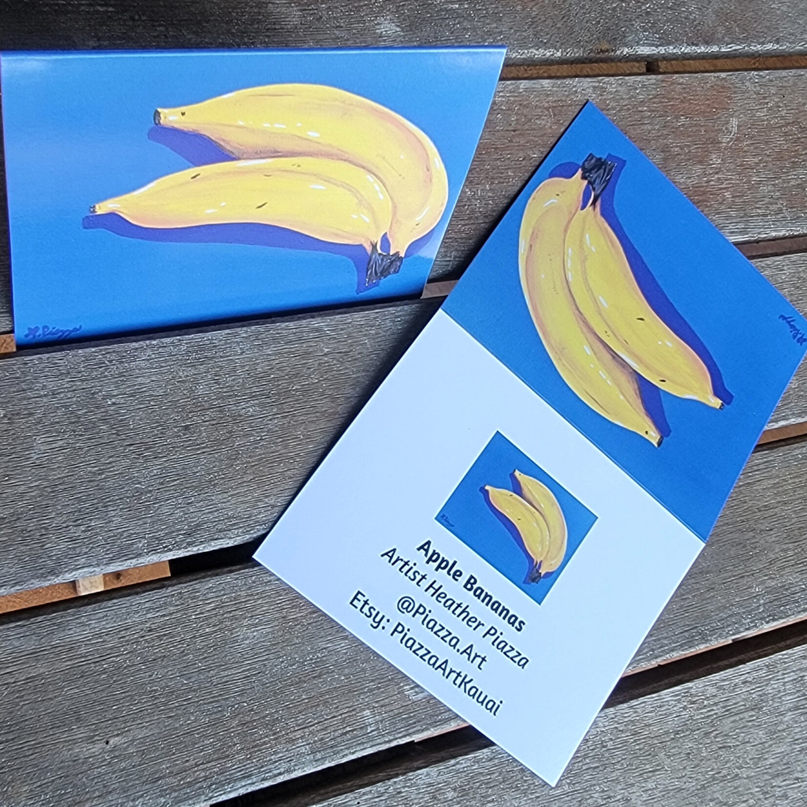 Piazza Art Apple Bananas 2 - Piazza Art Card 4 1/2" x 5 1/2"