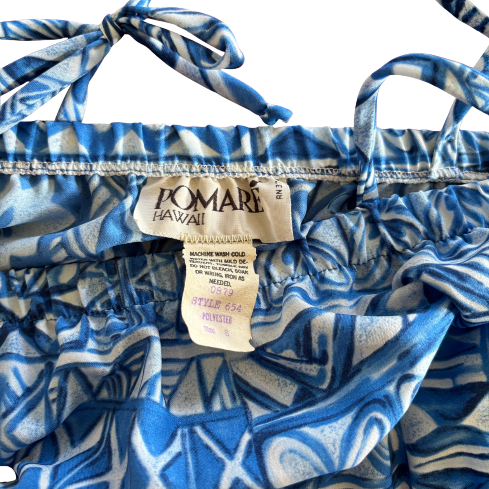 Mission Zero Women’s Vintage Dress -Small- Pomare Tahiti - Tapa Quilt Print