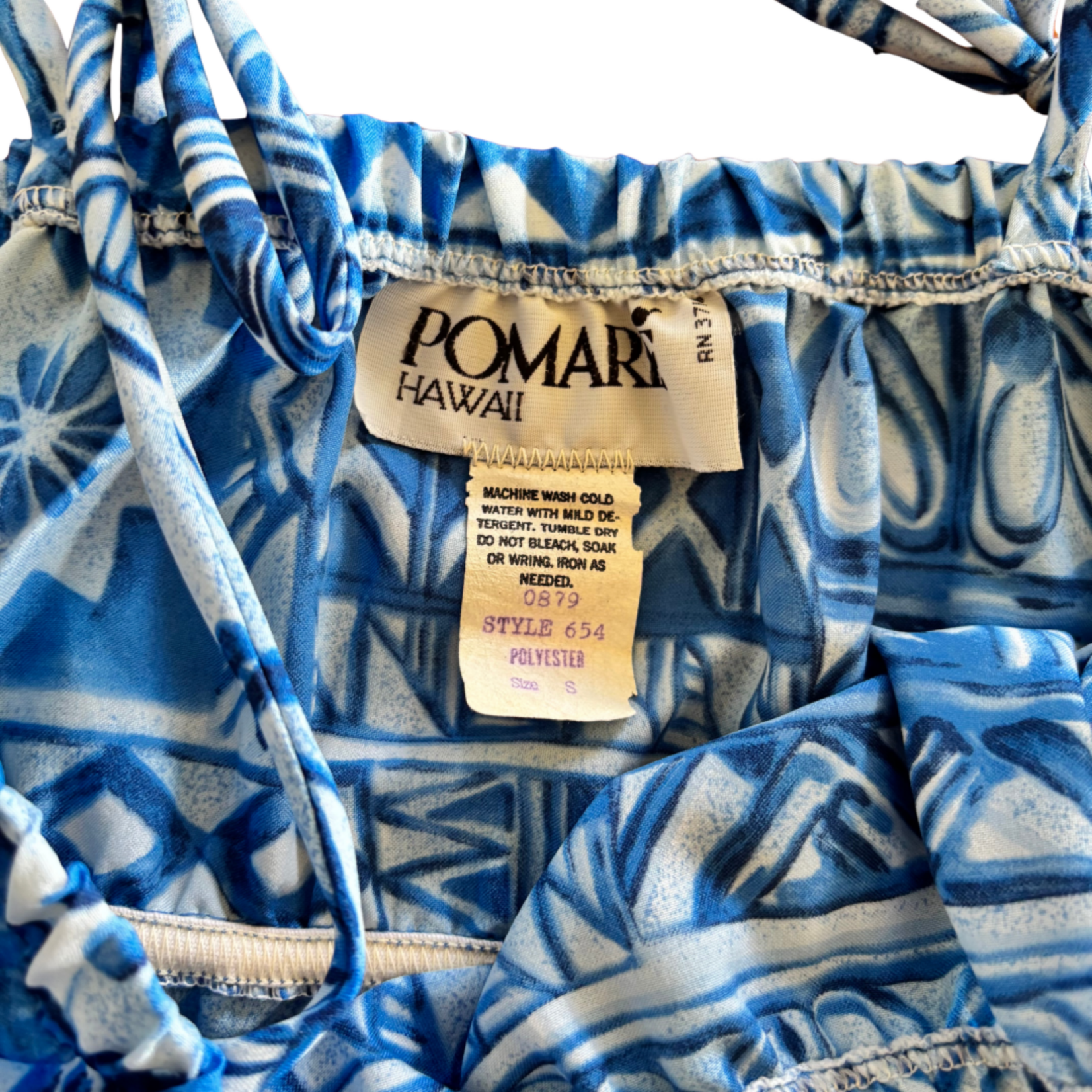 Mission Zero Women’s Vintage Dress -Small- Pomare Tahiti - Tapa Quilt Print