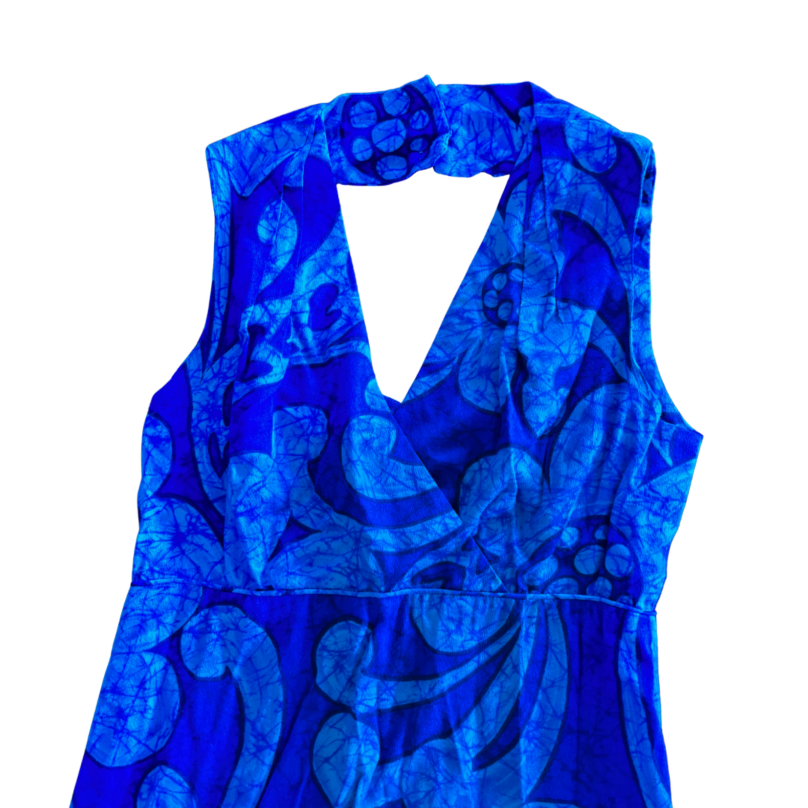 Mission Zero Women's Vintage Dress - Hawaii Kai- Blue Barkcloth - Small